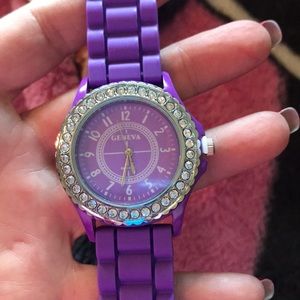 Watch purple with silicone band brand new